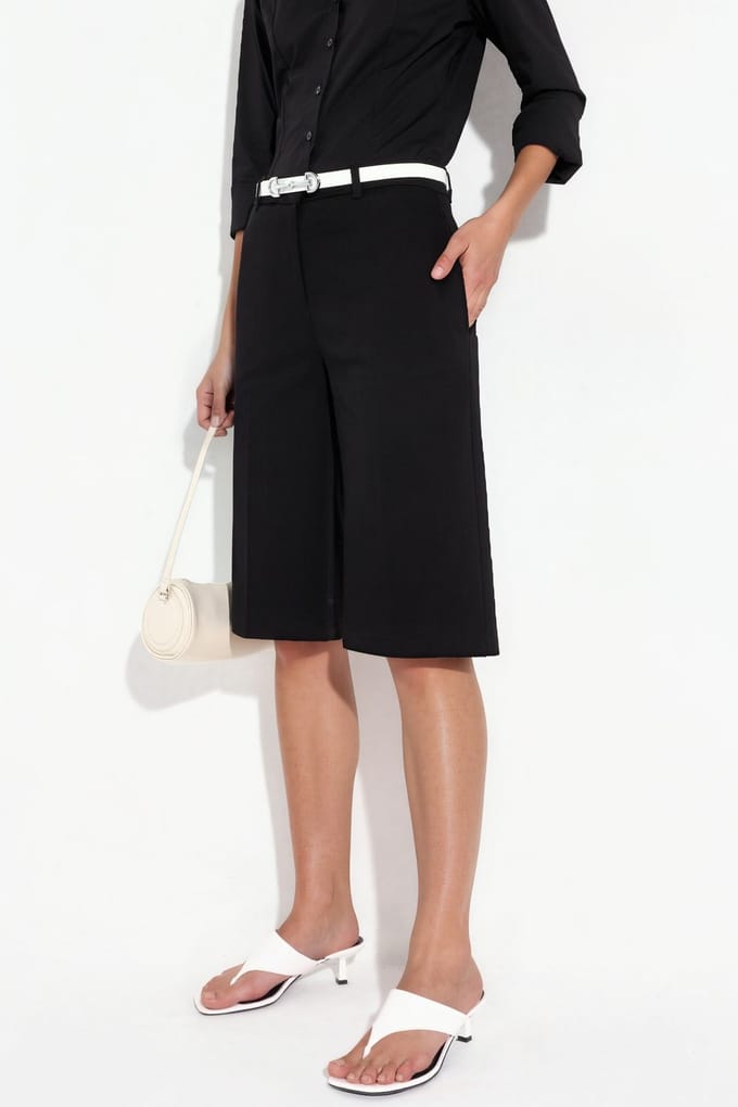 Rechtaf lopende Bermuda Shorts (zonder Ceintuur)