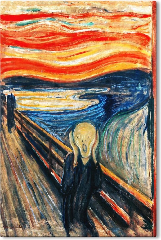 Canvas Schilderij De Schreeuw - Edvard Munch - 60x90 cm