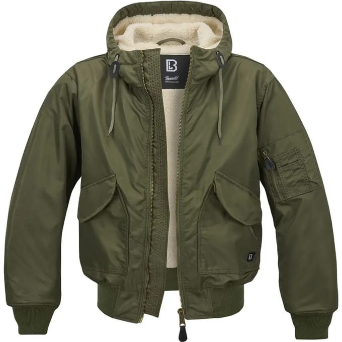 Brandit - CWU Jacket hooded olive Bomber jacket - 3XL - Groen