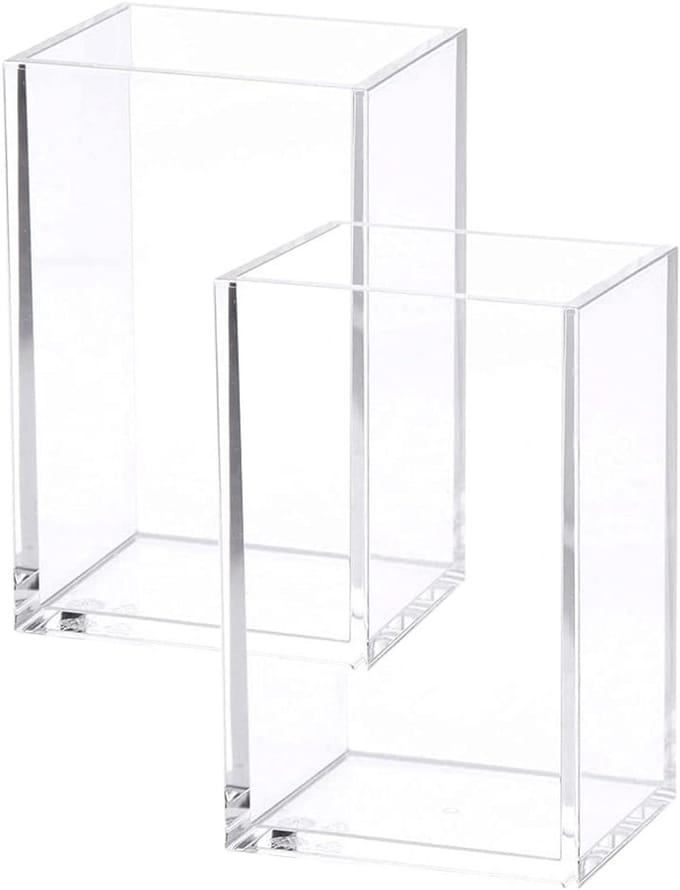 Set van 2 heldere acryl pennenhouders - make-up borstelhouder en bureaustoelen