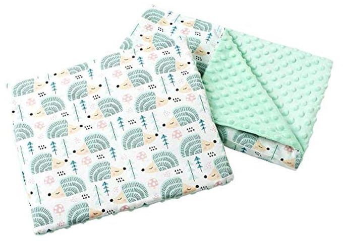 Multifunctionele Babydeken met Kussen - 100% Katoen Minky - 55x75 cm