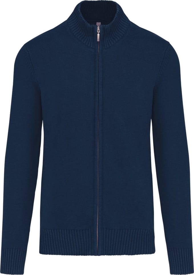 Kariban Heren cardigan met rits K971 - Navy - M