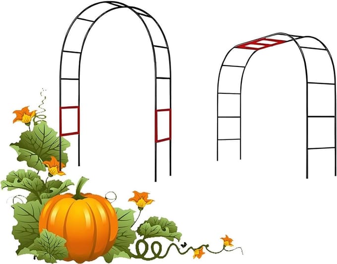 Tuinboog Prieel - Klimplant Steun - Bruiloft Decoratie - Brede Bogen - 1.4 x 2.3m - Zwart