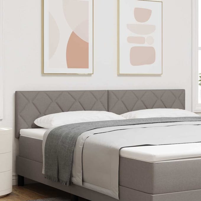 vidaXL - Hoofdbord - Taupe - Stof