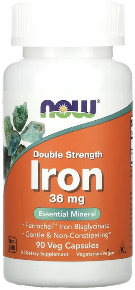 IJzer 36 mg Dubbele Sterkte (90 capsules) Iron, Niet-verstopping veroorzakend, double strength