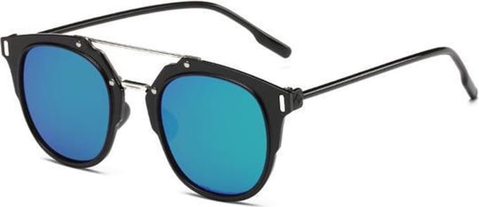 Zonnebril Retro Flat Groen Blauw Spiegel