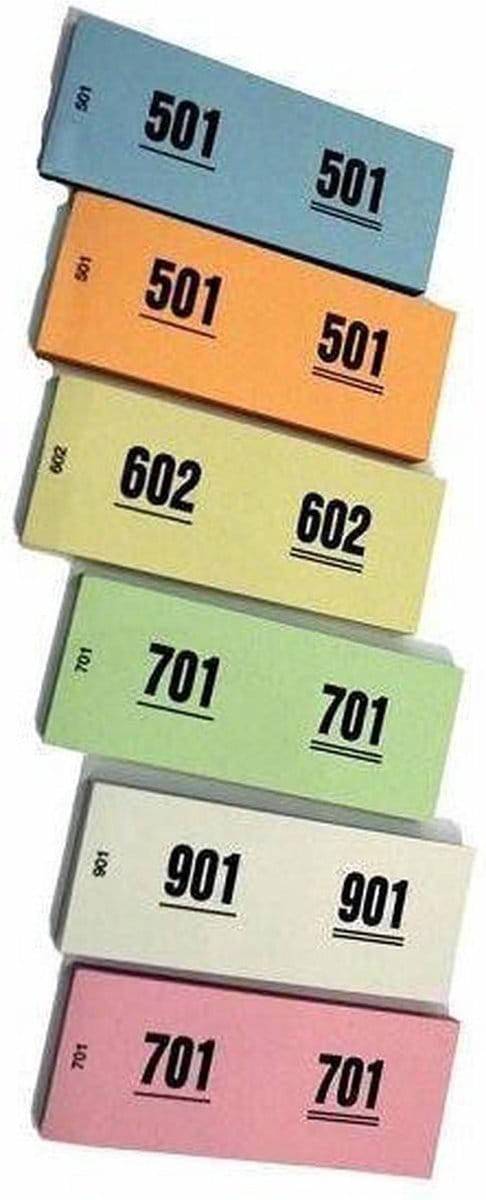 Benza Garderobenummers Nummerbloks Lootjes - 3 stuks
