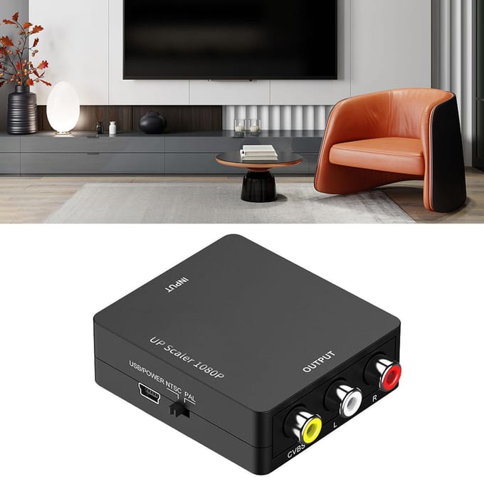 HD Multimedia Interface naar AV Converter 1080P Plug and Play RCA Geluid Video Adapter voor PS5 Set Top zwart