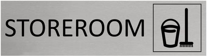 CombiCraft Aluminium deurbordje Storeroom 165x45mm met tape - per stuk