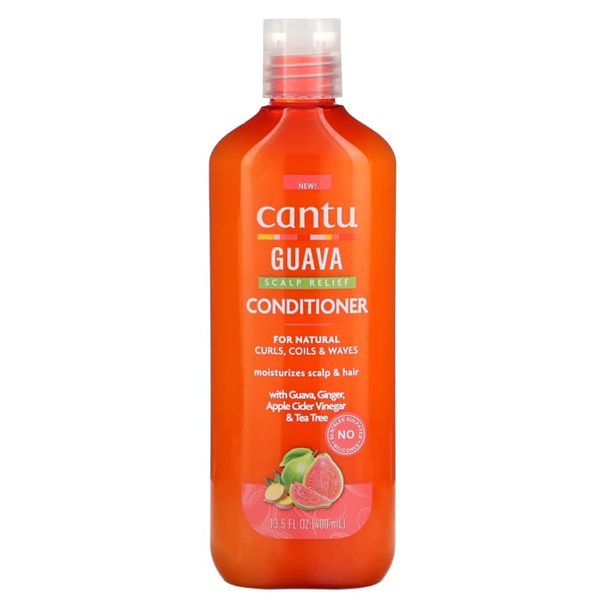 Cantu, Après-shampoing apaisant pour le cuir chevelu à la goyave pour boucles, tresses et ondulations naturelles, 13,5 fl oz (400 ml) red