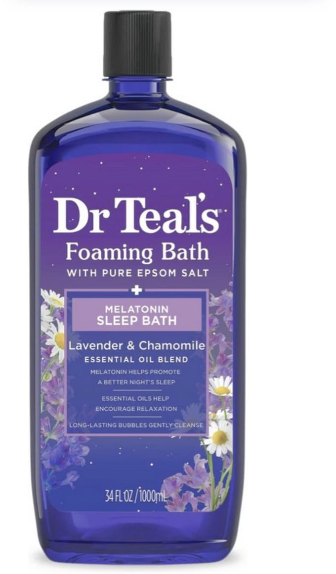 Dr Teal's - Foaming Bath with Pure Epsom Salt, Sleep Bath with Melatonin & Essential Oils - 1000ml
