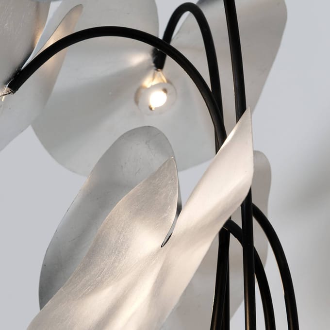 Holländer Vloerlamp Controversia met LED, kap zilver