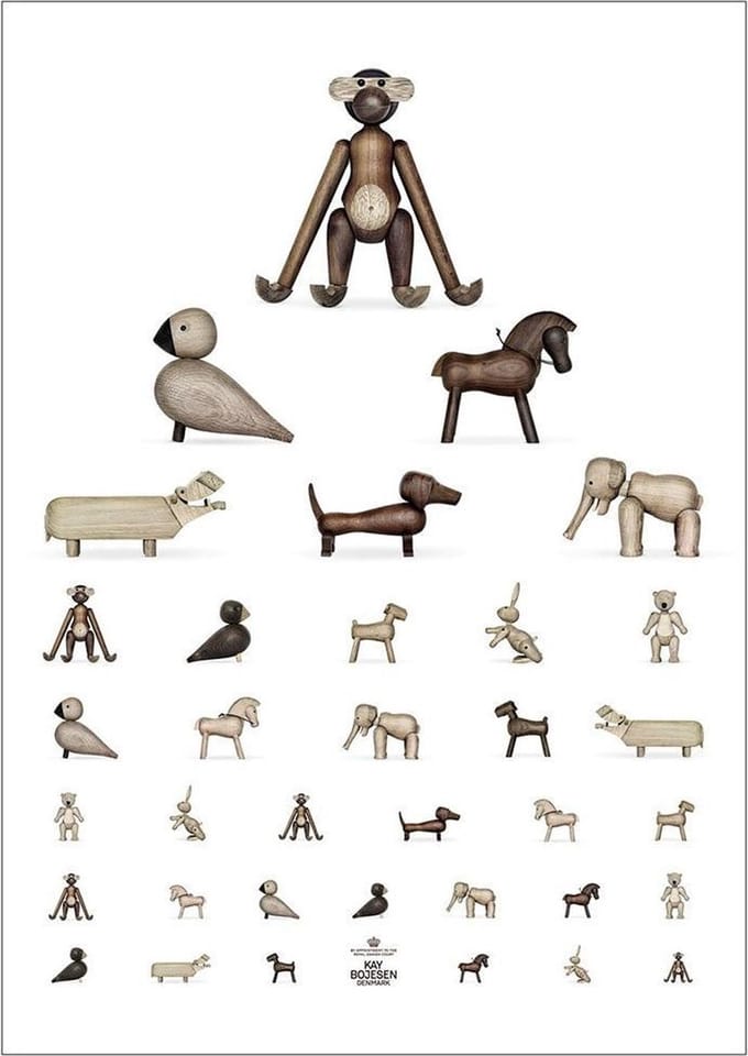 KAY BOJESEN Poster - Eye Chart - 70 X 50 Cm - Wit