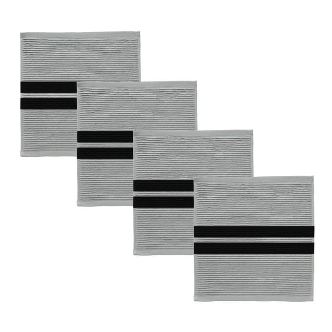 DDDDD - Vaatdoek - 3 Stuks - Grijs - 30x30cm - 100% Katoen