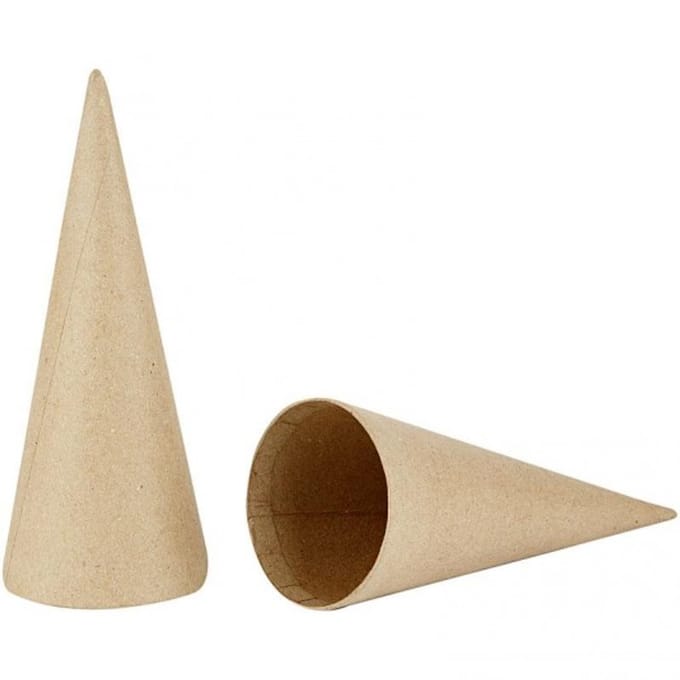 CC Papier Maché Kegels 5 stuks h: 20 cm