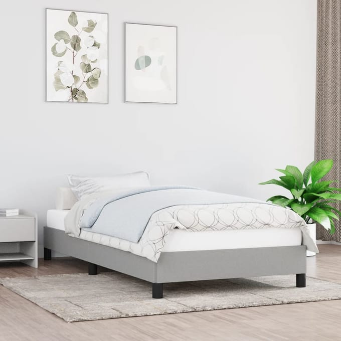 vidaXL - Bedframe - zonder - matras - 80x200 - cm - stof - lichtgrijs