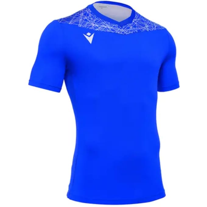 Macron Nash Shirt Korte Mouw Heren - Royal / Wit | Maat: M