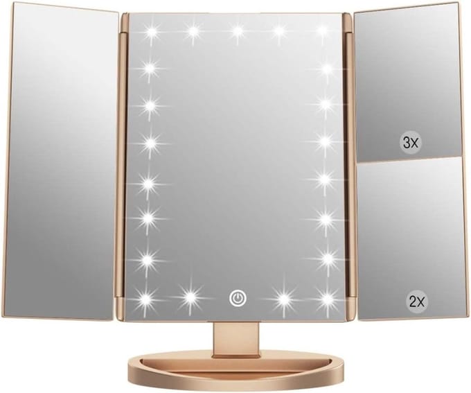 White-Label® Make up Spiegel met Verlichting - Hollywood Spiegel - Scheerspiegel - Brons