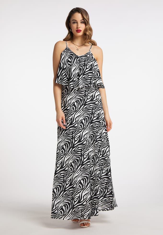 faina Maxi-jurk met zebraprint voor dames nelice