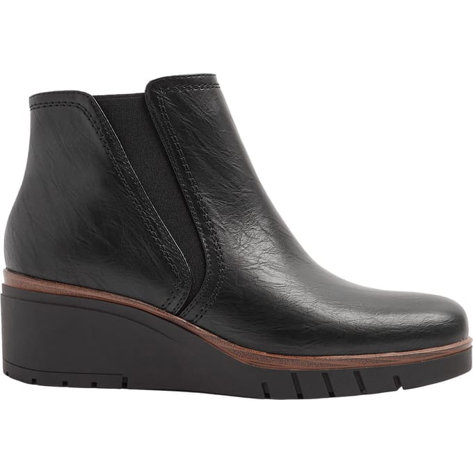 Yours Zwarte Sleehaklaarzen Met Elastische Inzet In Brede E En Extra Brede Eeepasvormsize 39E