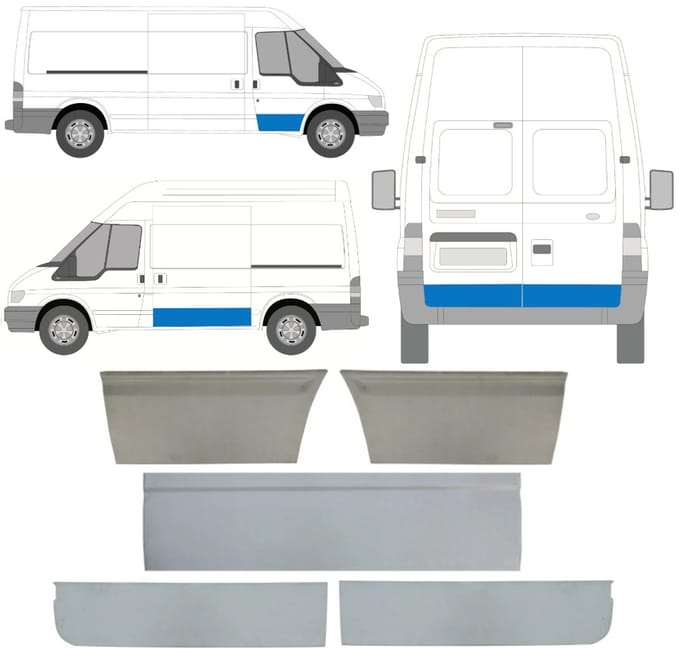 Deur reparatiepaneel voor Ford Transit 2000-2013 / Links + Rechts / Set