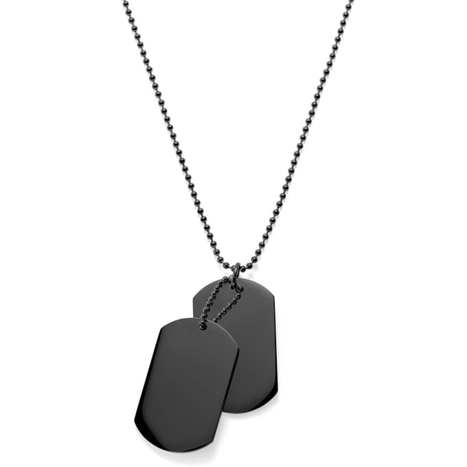 Zwarte Dubbele Dogtagketting