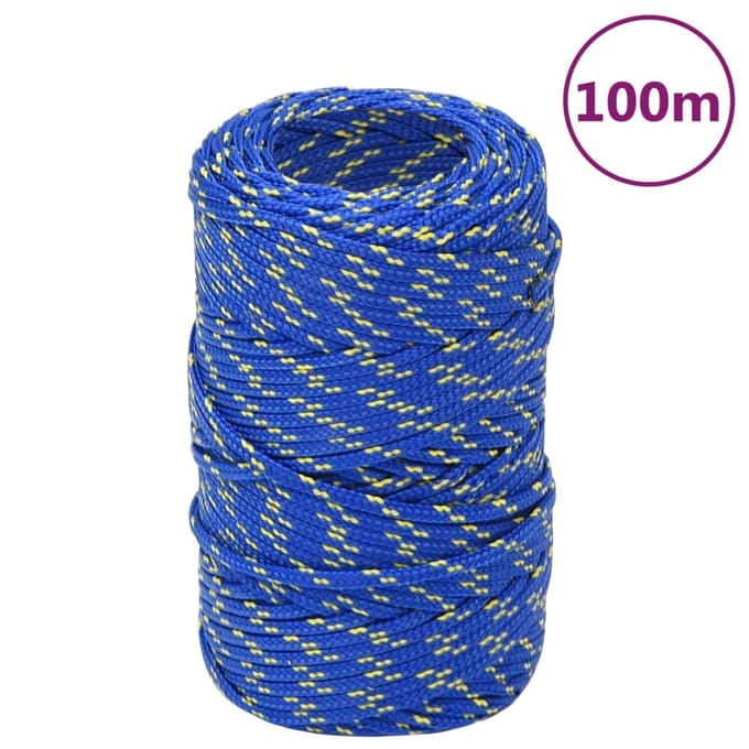 vidaXL - Boottouw - 2 - mm - 100 - m - polypropyleen - blauw