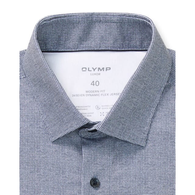 OLYMP Luxor 24/Seven Overhemd, Modern Fit, New Kent, Marineblauw