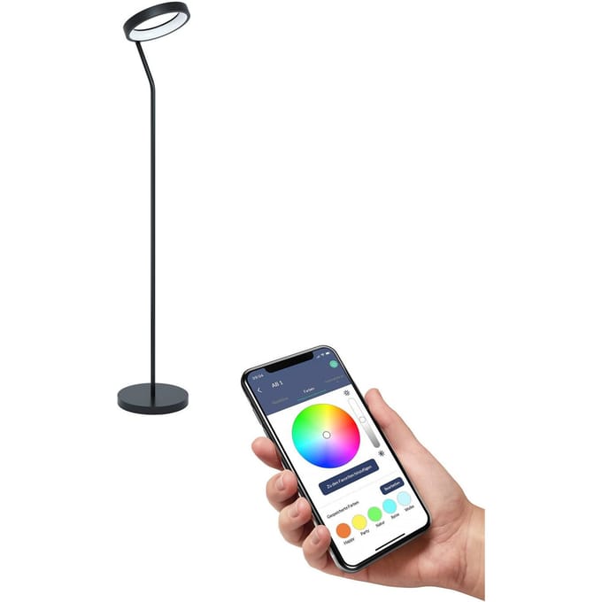 EGLO connect.z Marghera-Z Smart Vloerlamp - 169 cm - Zwart|Wit
