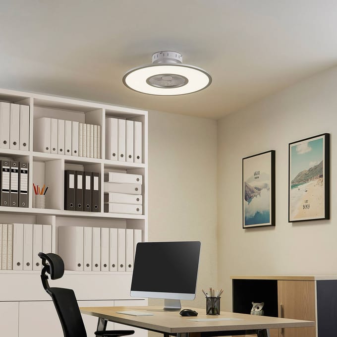 Lindby LED plafondventilator Romea, rond, DC, stil, 60 cm