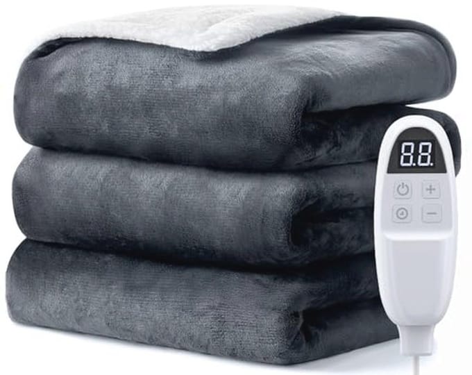 Elektrische verwarmingsdeken 130 x 180 cm met 6 niveaus en timer
