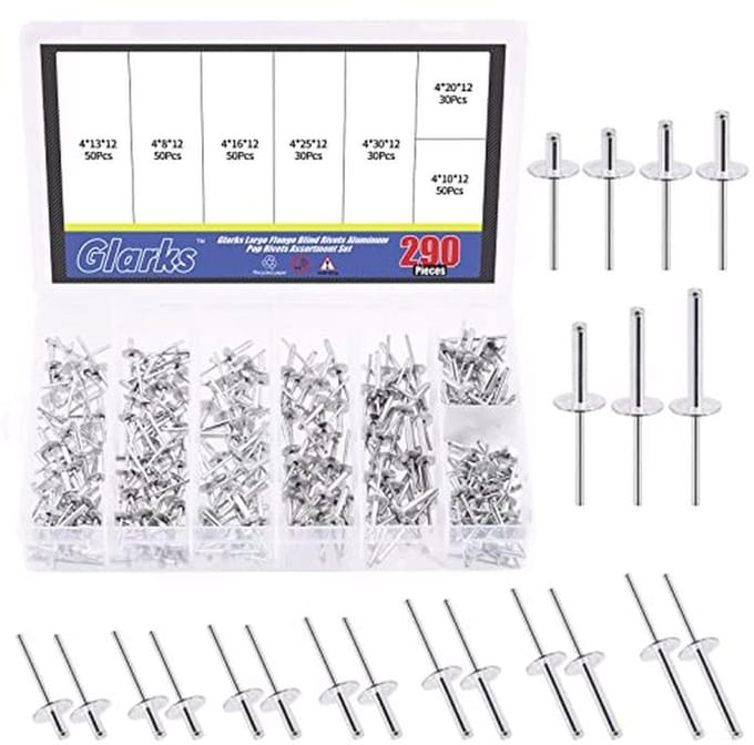 290 Stuks Grote Flens Aluminium Blinde Klinknagels Set - Assortiment voor Metaalverbindingen
