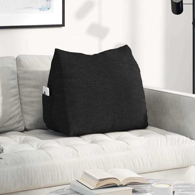 vidaXL - Rugkussen - Zwart - 60 - x - 50 - x - 20 - cm - Stof