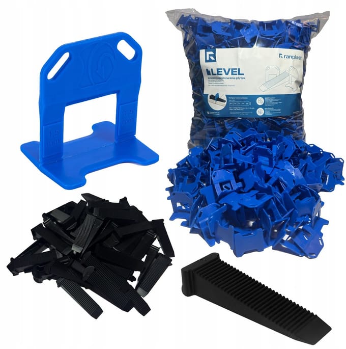 Ranplast Tegellevelsysteem 1,5 mm: 500 Clips + 100 Wiggen