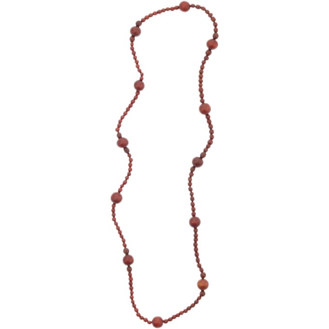 Behave – Ketting – Hout – Grove kralen – Roodbruin – 88 cm
