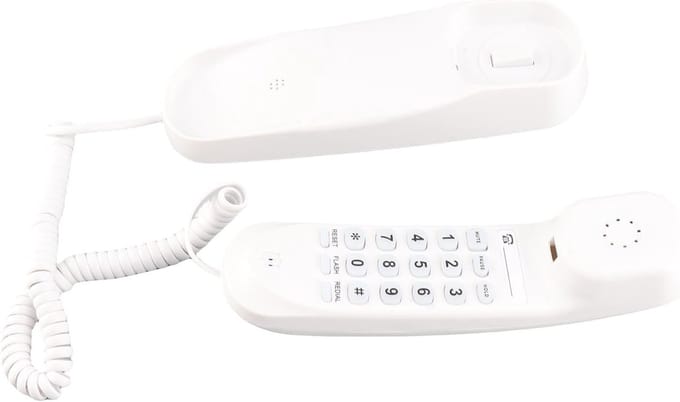 Vaste Telefoon - Wandtelefoon Bureau - Thuis Kantoor - Verlichte Toetsen - 23 x 8 x 7 cm - Wit