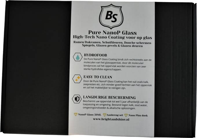 BrightandShine Pure Nano Coating - voor glas en ramen - water en vuil afstotend