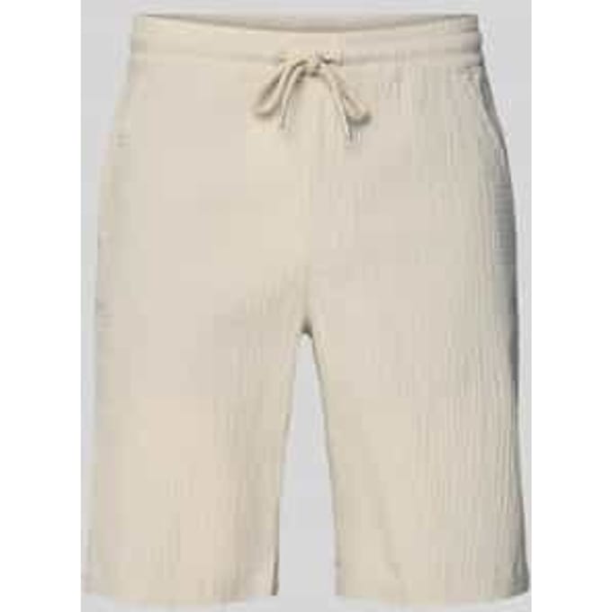 Shorts met elastische band en structuurpatroon