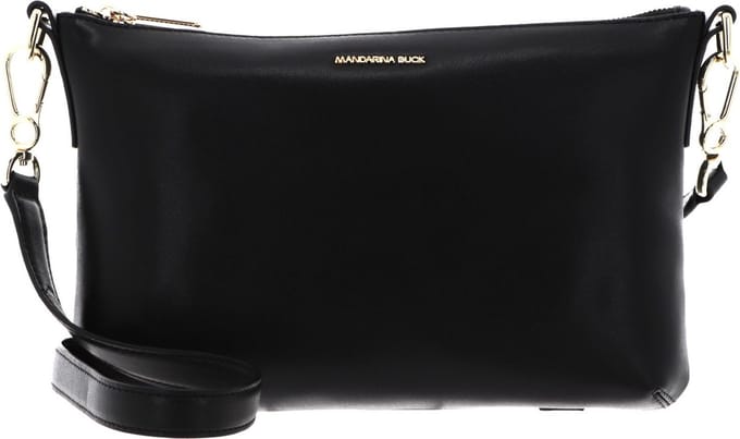 MANDARINA DUCK Leren Schoudertas Luna Pochette Black Zwart