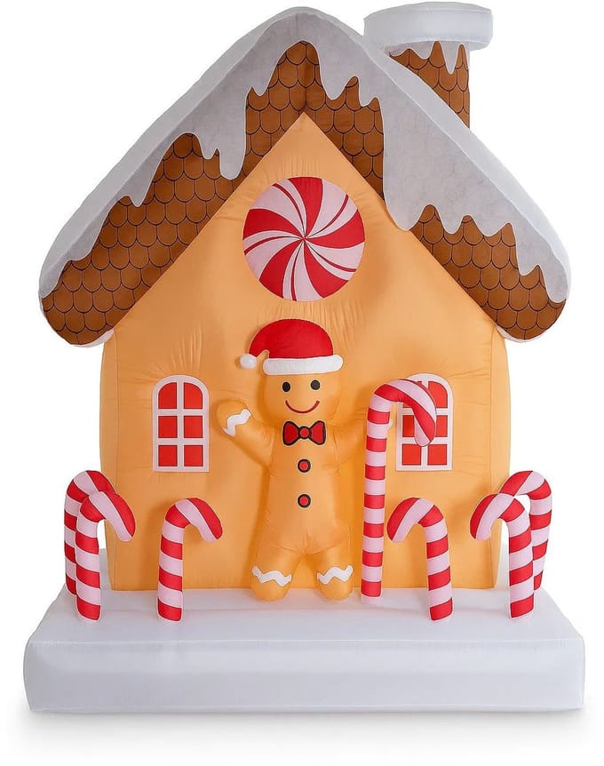 Opblaasbaar huis peperkoek - 180 x 145 cm - Kerst decoratie