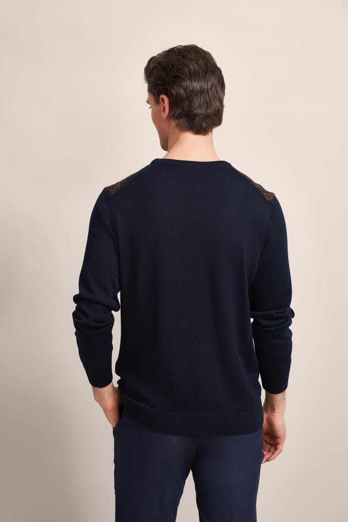 Bugatti Herren Jumper met 2-kleurig ruitpatroon