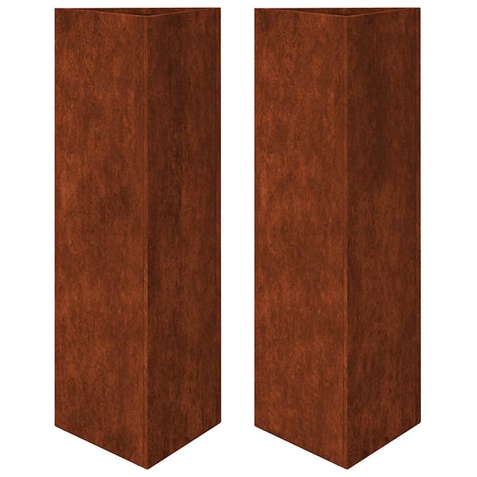vidaXL - Plantenbakken - 2 - st - Driehoekig - 30x26x75 - cm - weervast - staal