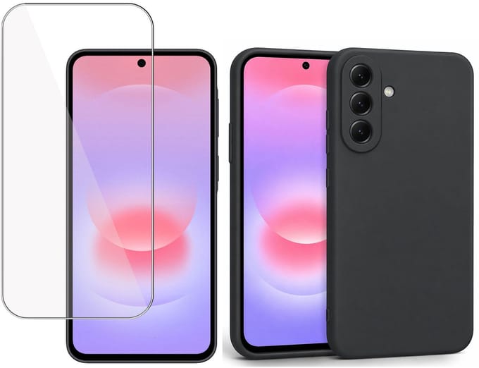 ChiGuard Hoesje & Screenprotector geschikt voor Samsung Galaxy A37 – Case - Zwart