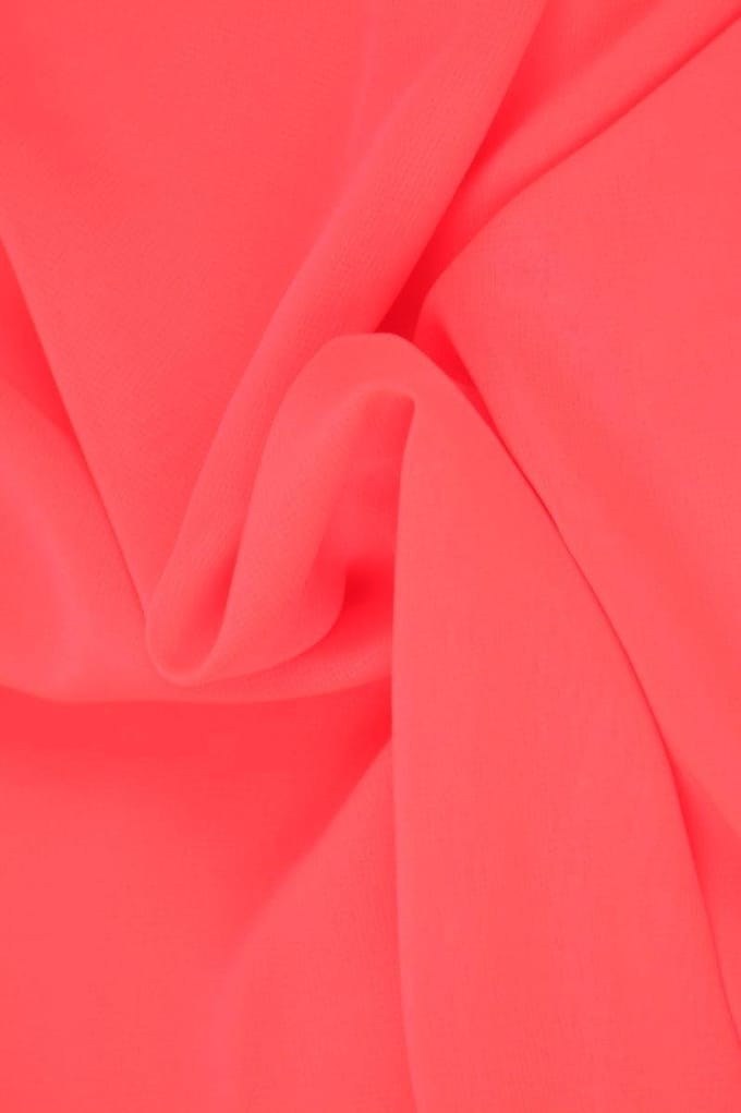 Chiffon stof - Neon oranje - 15 meter