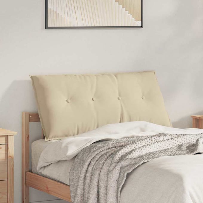 vidaXL - Rugkussen - Crèmekleurig - 100 - x - 50 - cm - Microvezel - Stof