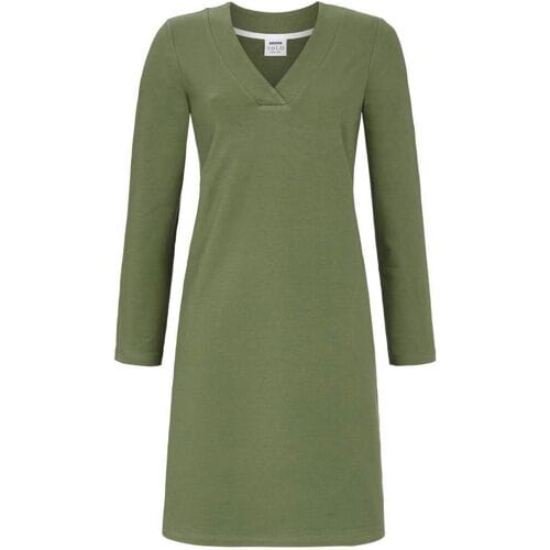 Olijfgroen nachthemd Ringella sweatstof - Groen - Maat - 36