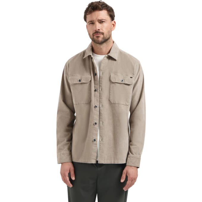 No Excess Overshirt Buttons Twill Stretch Clay Größe: S | Casual hemden Outlet | Herren