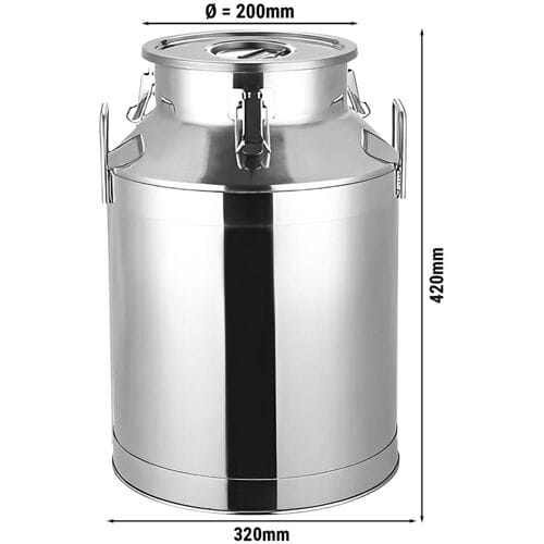 GGM Gastro Milchkanne mit Deckel - Edelstahl - 25 Liter