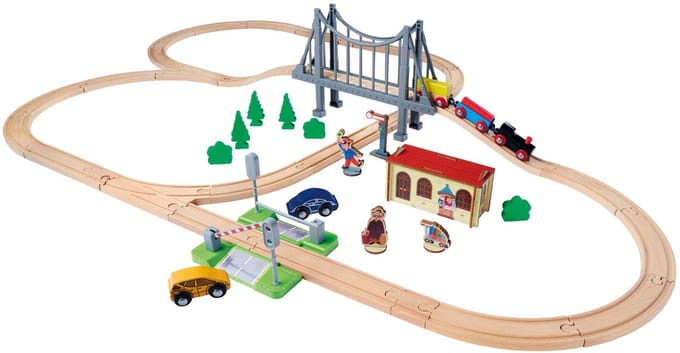 Eichhorn Houten trein Spoorbaan met brug 100006204