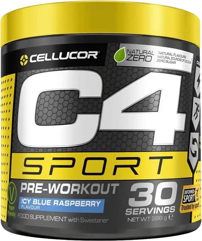 Cellucor C4 Sport Pre Workout - Ice Blue Raspberry Pre-Workout Poeder - 30 shakes (270 gram)